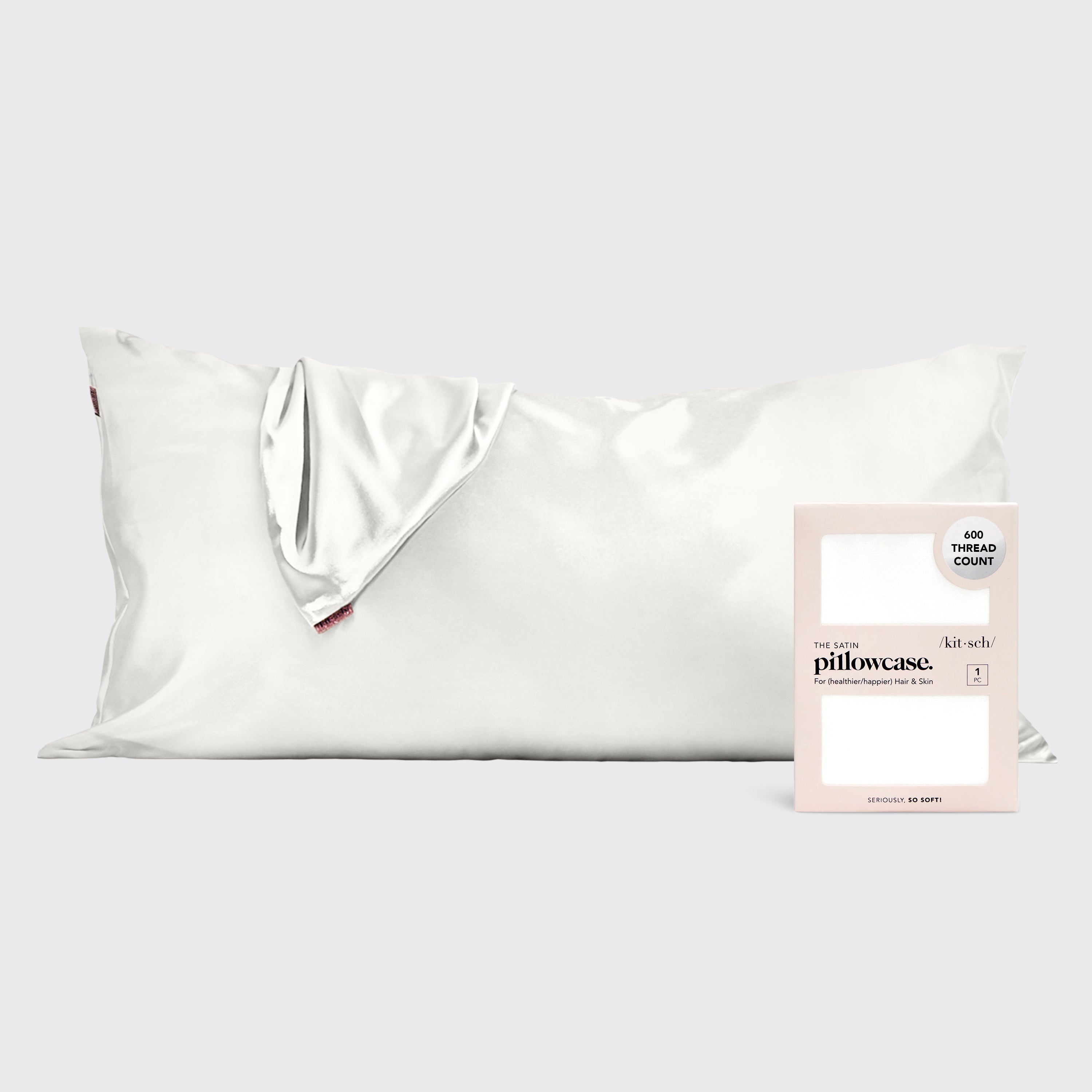 Satin Pillowcase in Ivory 2 Pack - King