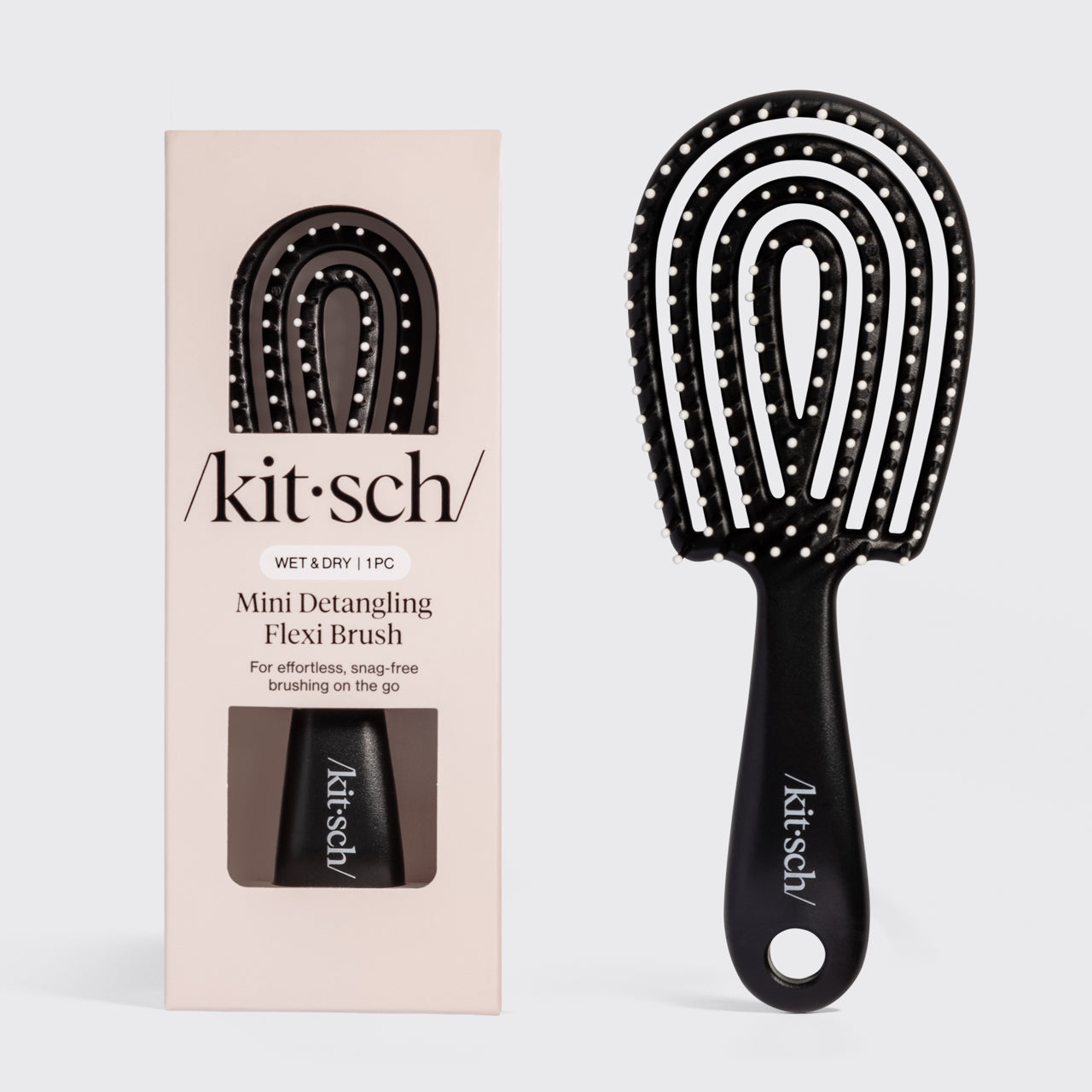 Haze Blue Detangling Flexi Brush - Mini - Black Detangling Flexi Brush - Mini